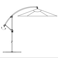 Produktbild för Frihängande parasoll 3,5 m sandvit