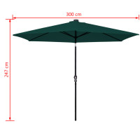 Miniatyr av produktbild för LED Frihängande parasoll 3 m grönt