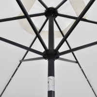 Miniatyr av produktbild för Frihängande LED-parasoll 3 m sandvitt