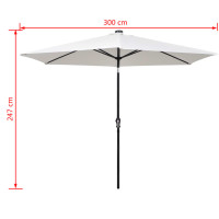 Miniatyr av produktbild för Frihängande LED-parasoll 3 m sandvitt