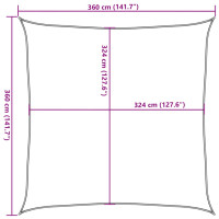 Produktbild för Solskärmssegel HDPE kvadratiskt 3,6 x 3,6 m beige