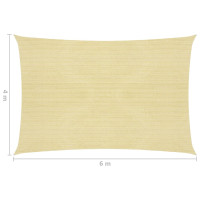 Produktbild för Solskärmssegel HDPE rektangulärt 4 x 6 m beige