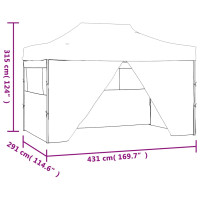 Produktbild för Pop-Up hopfällbart partytält med 4 sidoväggar 3x4,5 m vit