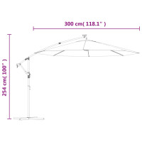 Produktbild för Hängande parasoll med LED-belysning 300 cm sand metallstång