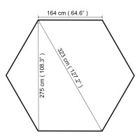 Produktbild för Paviljong hexagonal 323x265 cm beige