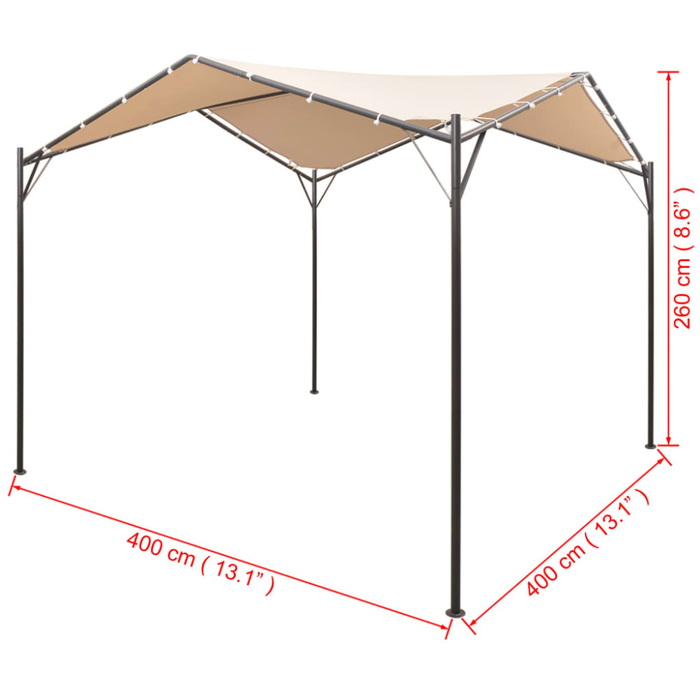 Produktbild för Paviljong 4x4 m stål beige