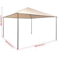 Produktbild för Paviljong 4x4 m stål beige