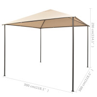 Produktbild för Paviljong 3x3 m stål beige