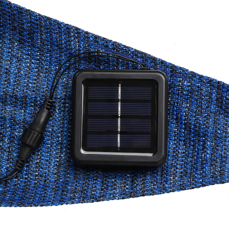 Produktbild för HI Solsegel med 100 LED-lampor ljusblå 3,6x3,6x3,6 m