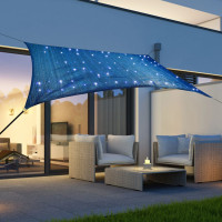 Produktbild för HI Solsegel med 100 LED-lampor blå 2x3 m