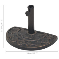 Miniatyr av produktbild för Parasollfot harts halvrund brons 9 kg