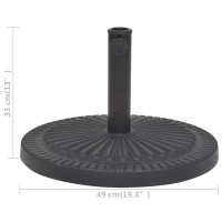 Produktbild för Parasollfot i harts rund svart 14 kg