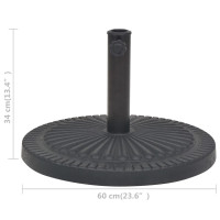 Miniatyr av produktbild för Parasollfot i harts rund svart 29 kg