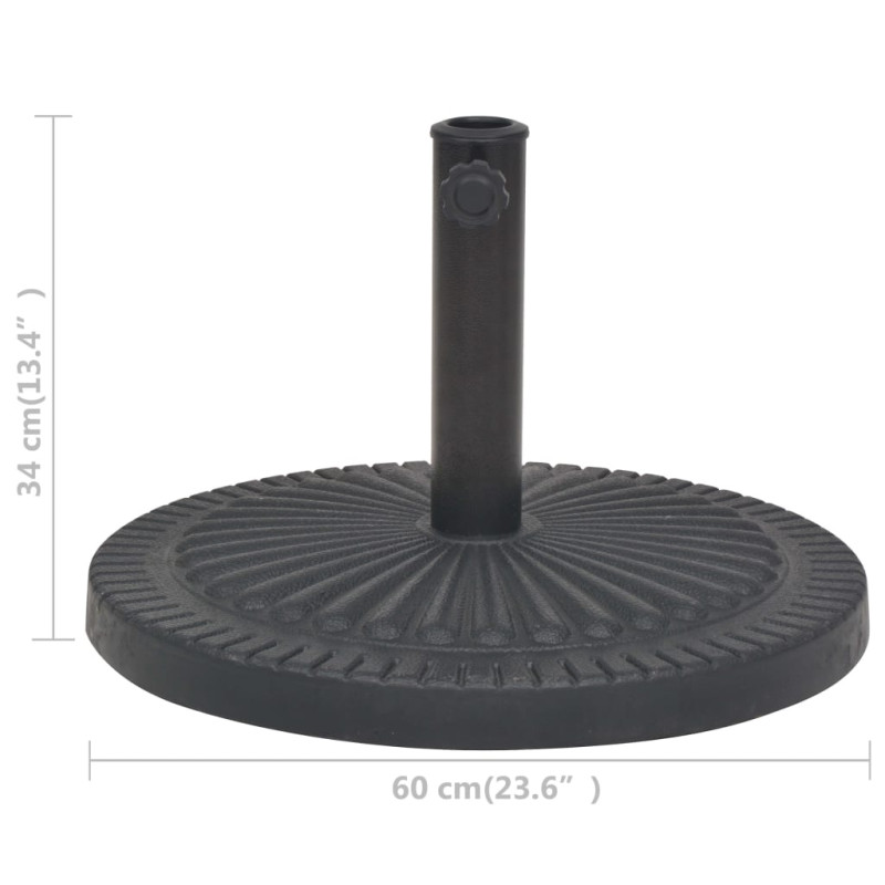 Produktbild för Parasollfot i harts rund svart 29 kg