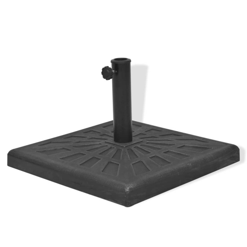 Produktbild för Parasollfot harts kvadratisk svart 19 kg