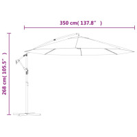 Produktbild för Frihängande trädgårdsparasoll med aluminiumstång 350 cm vinröd