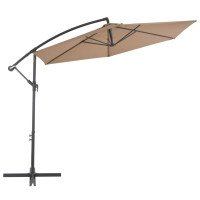Miniatyr av produktbild för Frihängande parasoll med aluminiumstång 300 cm taupe