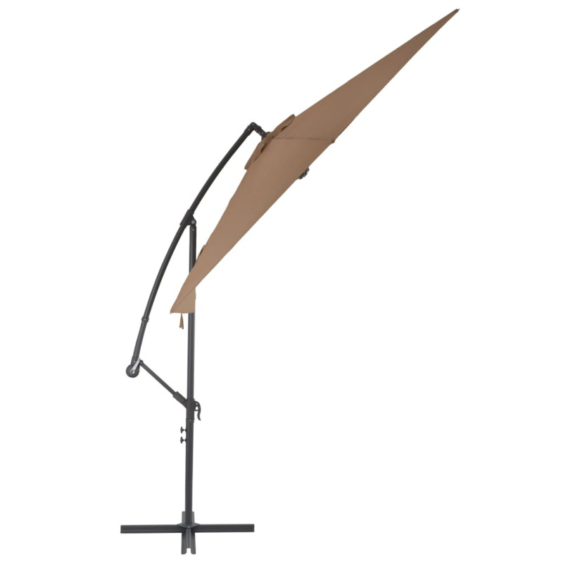 Produktbild för Frihängande parasoll med aluminiumstång 300 cm taupe