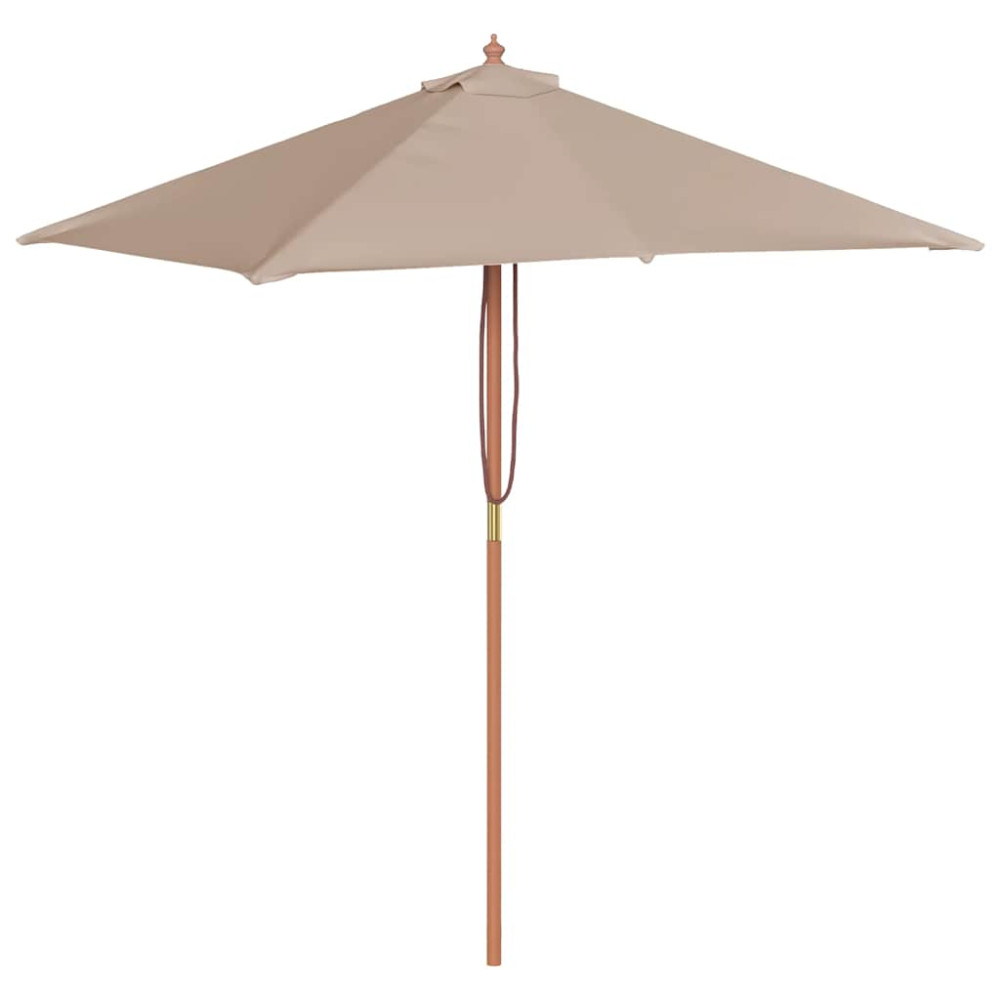 Produktbild för Trädgårdsparasoll med trästång 150x200 cm taupe