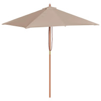 Produktbild för Trädgårdsparasoll med trästång 150x200 cm taupe