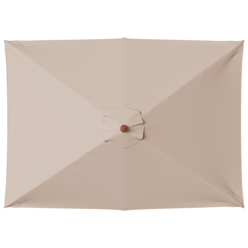 Produktbild för Trädgårdsparasoll med trästång 150x200 cm taupe