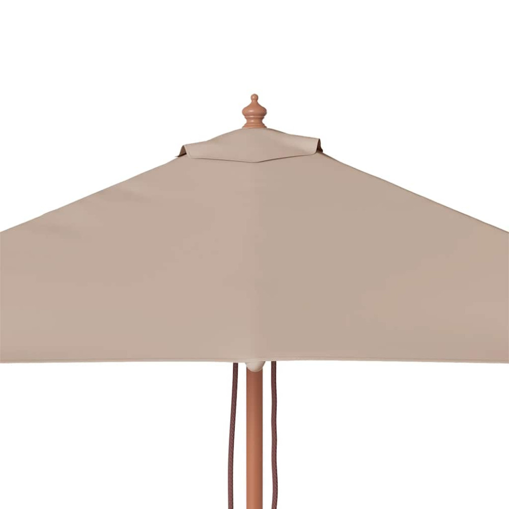 Produktbild för Trädgårdsparasoll med trästång 150x200 cm taupe