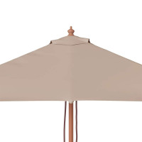 Produktbild för Trädgårdsparasoll med trästång 150x200 cm taupe