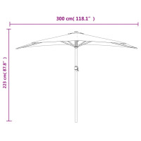 Produktbild för Balkongparasoll med aluminiumstolpe sand 300x155 cm halvrunt