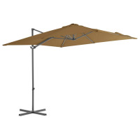 Produktbild för Frihängande parasoll med stålstång taupe 250x250 cm