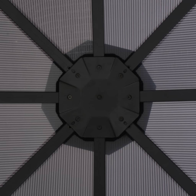 Produktbild för Paviljong med draperi aluminium 3x3 m svart