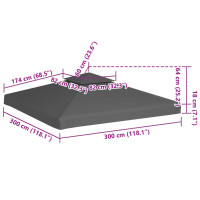 Produktbild för Paviljongtak med ventilering 310 g/m² 3x3 m taupe