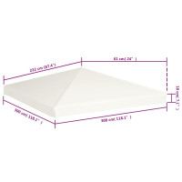 Produktbild för Paviljongtak 310 g/m² 3x3 m gräddvit