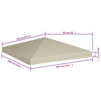 Produktbild för Paviljongtak 310 g/m² 3x3 m beige