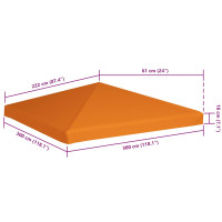 Produktbild för Paviljongtak 310 g/m² 3x3 m orange