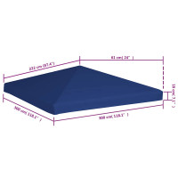 Produktbild för Paviljongtak 310 g/m² 3x3 m blå