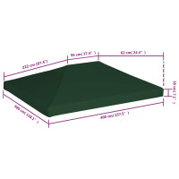 Produktbild för Paviljongtak 310 g/m² 4x3 m grön