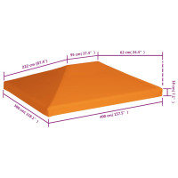 Produktbild för Paviljongtak 310 g/m² 4x3 m orange
