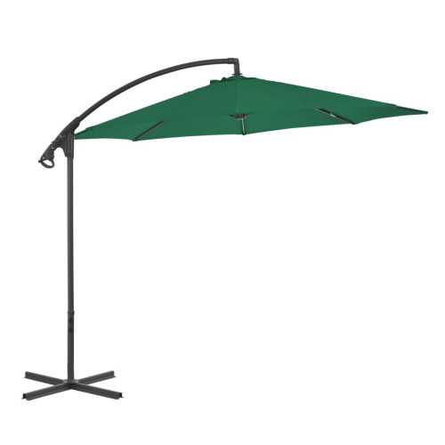 vidaXL Frihängande parasoll med stålstång 300 cm grön