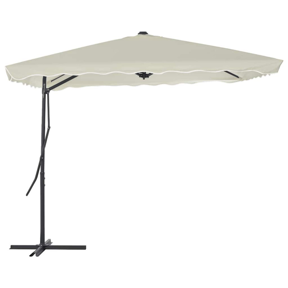 Produktbild för Trädgårdsparasoll med stålstång 250x250 cm sand