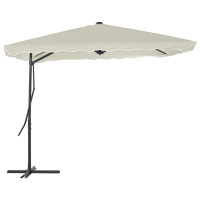 Produktbild för Trädgårdsparasoll med stålstång 250x250 cm sand