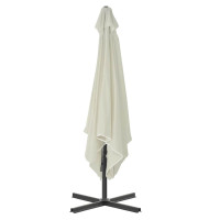 Produktbild för Trädgårdsparasoll med stålstång 250x250 cm sand