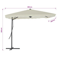 Produktbild för Trädgårdsparasoll med stålstång 250x250 cm sand