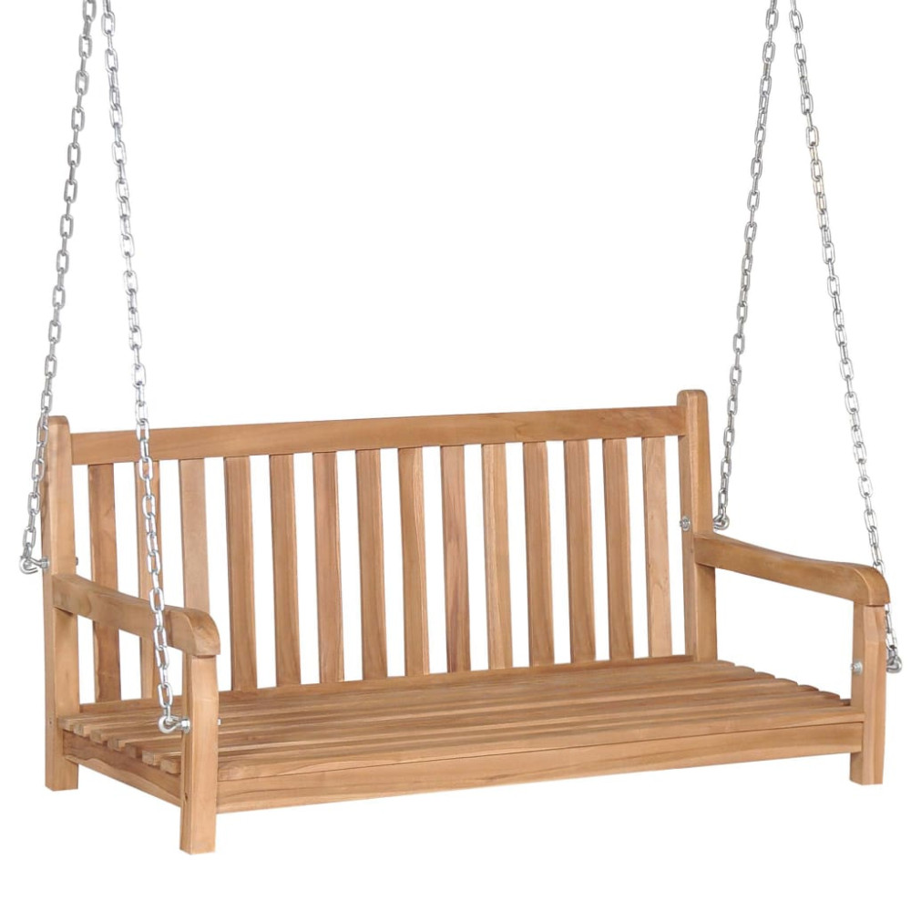 Produktbild för Gungbänk massiv teak 120x60x57,5 cm brun