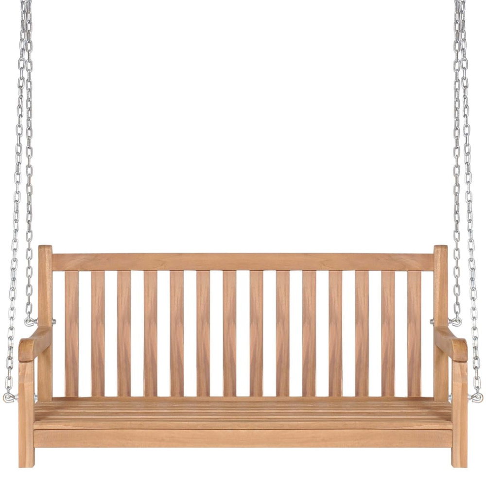 Produktbild för Gungbänk massiv teak 120x60x57,5 cm brun