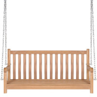 Produktbild för Gungbänk massiv teak 120x60x57,5 cm brun