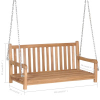 Produktbild för Gungbänk massiv teak 120x60x57,5 cm brun