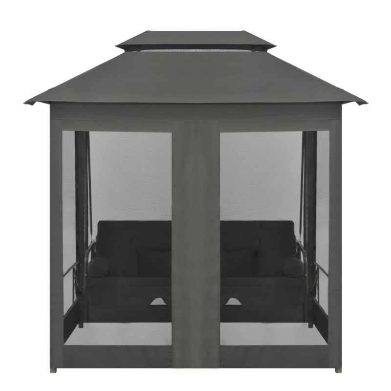 Produktbild för Hammock med tak antracit 220x160x240 cm stål