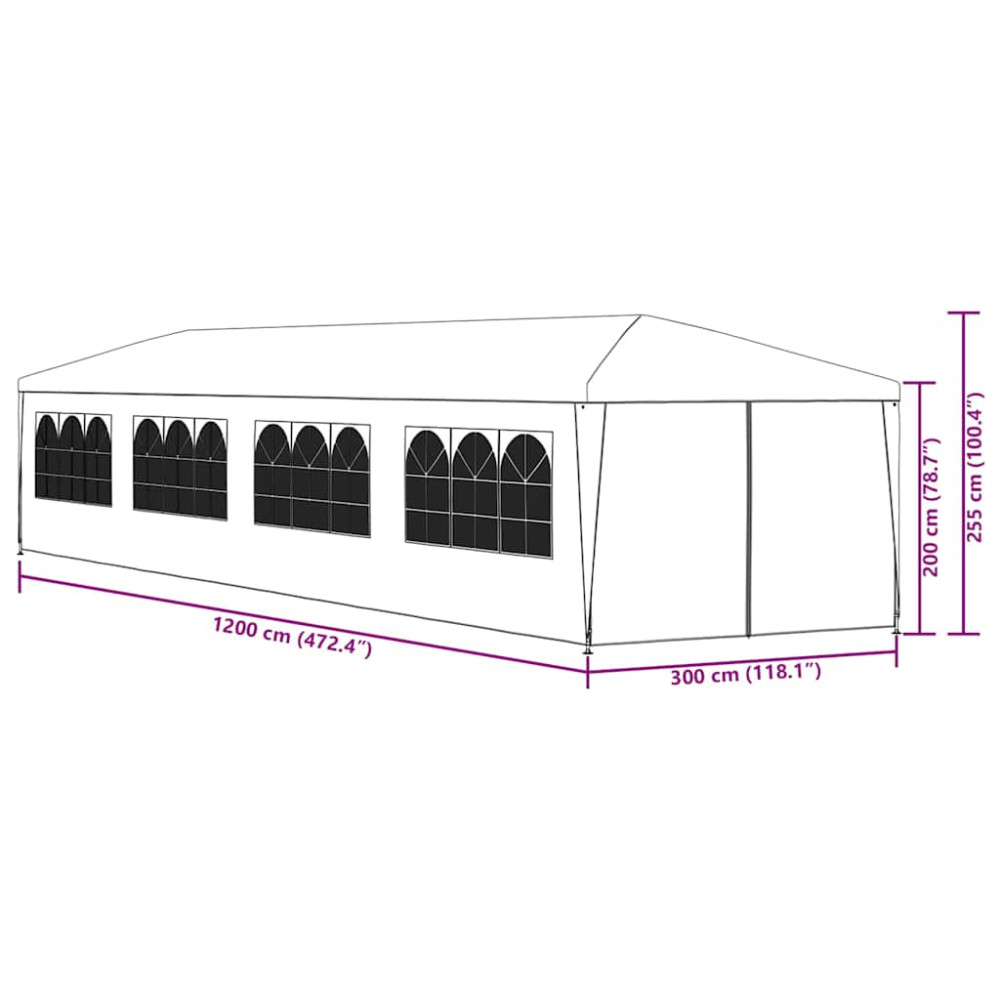 Produktbild för Partytält antracit 3x12 m