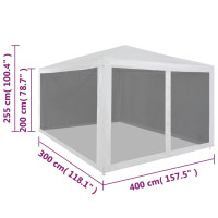 Produktbild för Partytält med 4 sidoväggar i nät 4x3 m