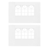 Miniatyr av produktbild för Sidoväggar till partytält 2 st med fönster PE vit